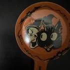 Vintage Halloween Noise Maker Bugle Toy Company Tin Litho Made Usa Black Cat