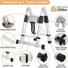 Telescoping Ladder Extension Ladder Multi Purpose Folding A Frame 330lbs Load