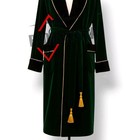 New Men s Dressing Gown Forest Green Black Velvet Fine Quilted With Gold Silk