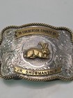 Vtg 1991 Culberson County Jr  Showmanship Rabbit Bunny Belt Buckle Montana Silve