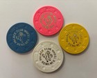 Vintage Set Of  4  Palace Club Wheel Casino Chips roulette  Reno  Nv