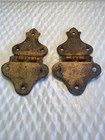 Vintage 4 3 8     Offset Ice Box Hinges Decorative Cabinet Crank Hinges Pair