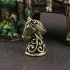Vintage Copper Horse Head Bell Keychain Brass Lucky Pendant Car Key Holder