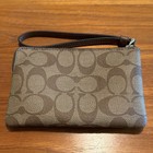 Coach Corner Zip Wristlet Signature Canvas Wallet