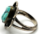 Vintage Turquoise Flower Ring Size 1 Child Pinky Southwestern Silver Tone