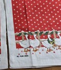 Pair 2  Vintage All Pure Flax Linen Tea Towels Christmas Goose Geese Un-used