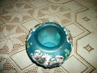 Antique Tiffin Art Nouveau Vase Aqua Satin Glass Hp Poppies Chippy Paint Rare