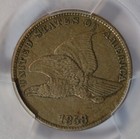 1858 Flying Eagle Cent  Pcgs Au50