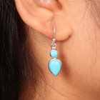 925 Sterling Silver Arizona Sleeping Beauty Turquoise Dangle Earrings Women