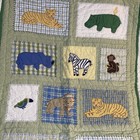 Pottery Barn Kids Crib Quilt Safari Jungle Animal Patchwork Green Cotton Bedding