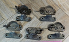 Vintage 5 Pairs Brass Latches   Catches Window Sash Locks Old