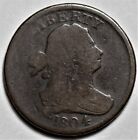 1804 Draped Bust Half Cent - Plain 4  Stemless - Us 1 2c Copper Coin