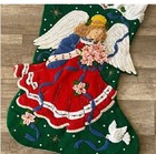 Jumbo 28  Poinsettia Princess Vintage Bucilla Felt Stocking Kit Unopened 84080