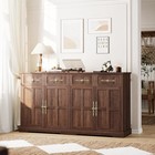Large Buffet Sideboard Kitchen Buffet Storage Cabinet With 4 Drawers Coffee Bar