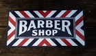 Barber Shop Metal Sign Vintage Image Retro Red White Blue 6 X 12 50027