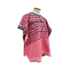 Vintage 1970s Bubble Gum Pink Guatemalan Embroidered Huipil