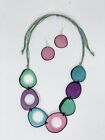 Handmade Tagua Nut Set Necklace And Earrings 