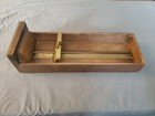 Vtg  Dovetailed Library Card Catalog Wood Drawer Brass Pull Black Walnut 