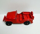 Vintage 1950s 60s Midgetoy Jeep Red Us Army Military 70s Die-cast Toy Rockford