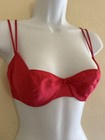 Vintage Unbranded Red Satin Underwire Bra 34b Retro 80s Sexy     