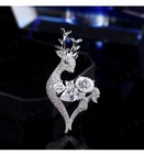 High Quality Crystal Christmas Reindeer Brooch Pin Made With Swarovski Elements