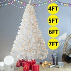 4 5 6 7ft Artificial Christmas Tree With Warm White Led Lights Indoor Outdoor