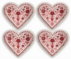 Pottery Barn S 4 Heart Print Appetizer Plates 7  Nib Valentines Love 