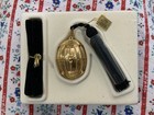 Estee Lauder Solid Perfume Compact Knowing Gold Collector s Egg Box pouch tassel