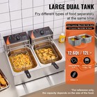 Uimoso Commercial Electric Countertop Deep Fryer With Dual 3000wtanks 2x9qt 8 6l