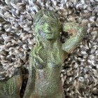 Vintage Cast Iron metal Mermaid Figurine 3 2  X 2  And 3  Tall Green Patina