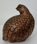 Vtg Ceramic Quail Figurine 1970 Signed Brown Hand Painted 20th Century 5   w 5 5   h