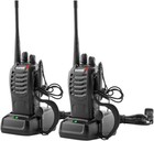 2 Pack Set Long Range Walkie Talkie Two Way Radio W Battery Charger   Earpieces 