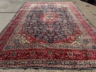 10x14 Blue Vintage Rug Antique Oriental Handmade Hand-knotted Navy Fine 10x13 Ft