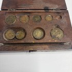 Antique John M Maris Brass Apothecary Weights Set Phil   s   Ny Wood Box 1870s