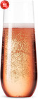 40 Pack Plastic Champagne Flutes 9oz Clear Stemless Toasting Glasses Bpa-free