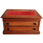 Early 1900s Antique Oak Slant Top Sewing Writing Cabinet Household Providence