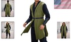 Lightweight Hooded Surcoat For Men - Perfect Renaissance Costume In Army Green