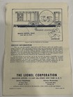 Lionel Instruction Sheet For Operating Box Car - O Gauge - 1956