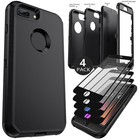 For Iphone 6 6s 7 8 Plus Phone Case Heavy Duty Shockproof With  4 Tempered Glass