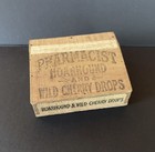 Antique Pharmacist Hoarhound   Wild Cherry Drops Salesman Sample Advertising Box