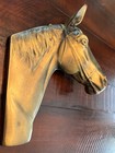 Large Thoroughbred Horse Head Plaque Bronze Color Metal Wall Hanging Decor 3d