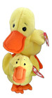 Ty Beanie Baby Quacks The Yellow Duck And Teenie Beanie Plush Lot Stuffed Toys