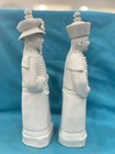Set Of 2 Vintage Blanc De Chine Porcelain Qing Dynasty Style Figurines 11 Inch