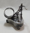 Figural Napkin   Placard   Holder   Swan Feet      Silverplate   Antique
