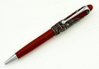 Aurora Firenze Florence Red Ballpoint Pen  Aged Silver Art Special Edition