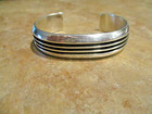 Sleek    Vintage Navajo Sterling Silver Rail Design Bracelet