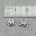 10pcs Of 925 Sterling Silver Lotus Flower Bead Caps Spacer For Bracelet Necklace