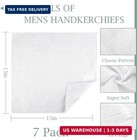 Timeless 15 Inch Men s Cotton Handkerchiefs - Classic White Style  7 Piece Set