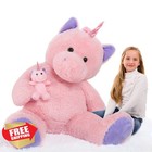 Morismos 4ft Giant Pink Unicorn Stuffed Animal Baby Pony Doll Kids
