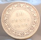 1899 Narrow 9 s Newfoundland Silver 50 Cent -  Iccs Certified Vg-10